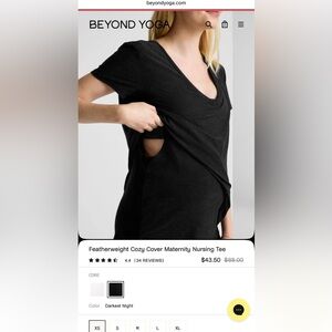 NWT Beyond Yoga Beyond the Bump Featherweight Maternity Nursing Tee XS Grey